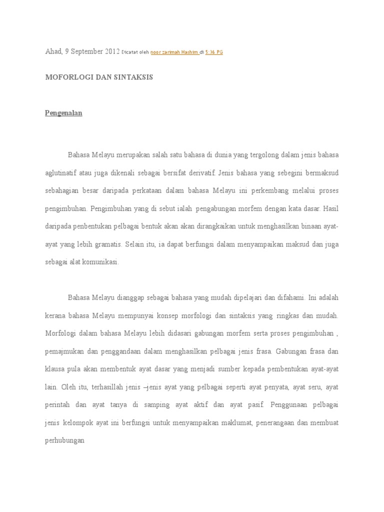 Morfologi Dan Sintaksis Pdf