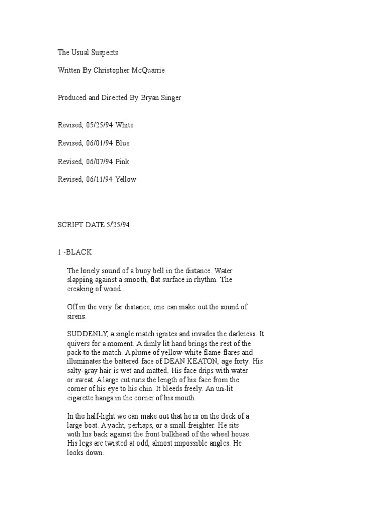 The Usual Suspects | PDF | Crime Thriller | Violence