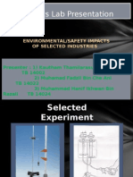 Physics Lab Presentation: Environmental/Safety Impacts of Selected Industries