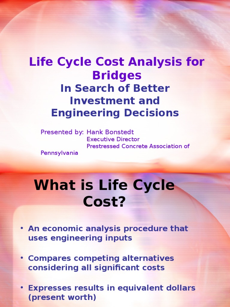 Life Cycle Cost Analysis for Bridges | PDF | Traffic Collision ...