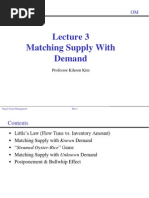 Lecture 3. Matching Supply With Demand