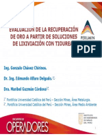 Ev. de la recuperación de oro a partir de soluciones de lix. con Tiourea