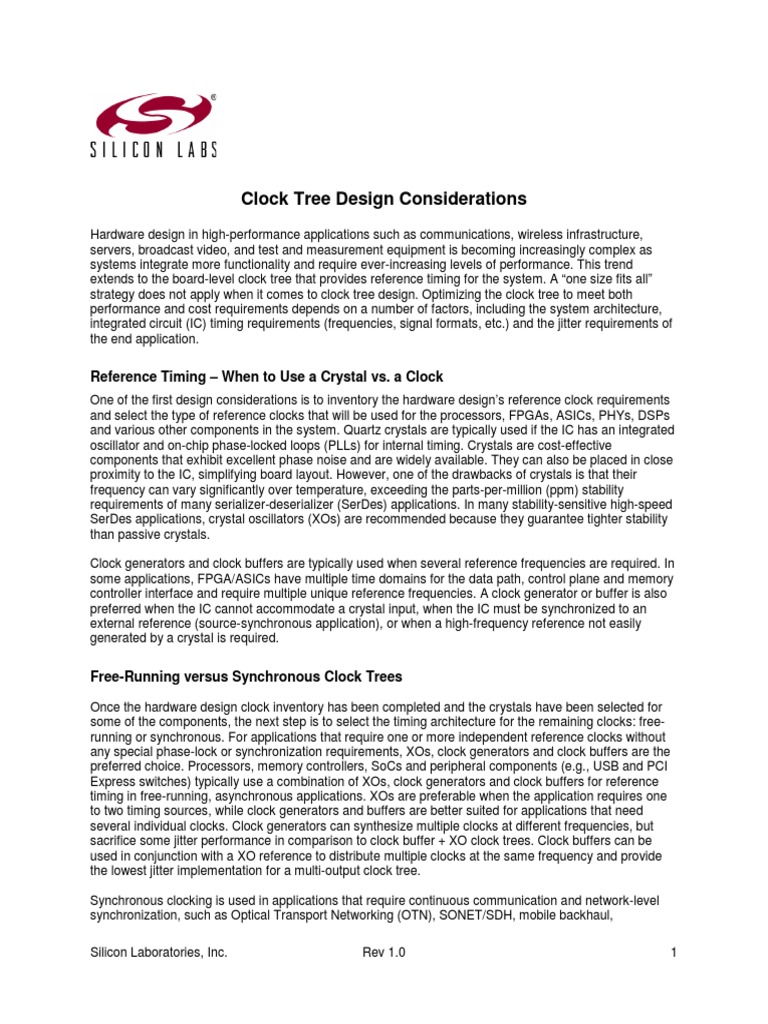 Clock Tree Design Considerations | PDF | Field Programmable Gate Array ...