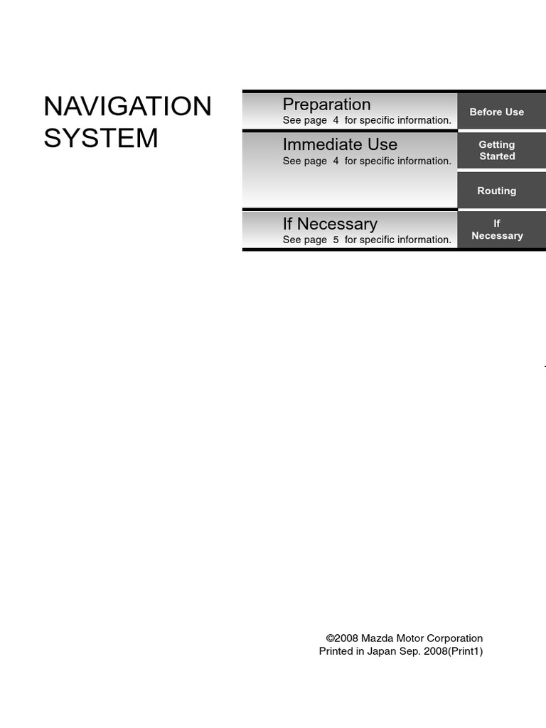 Navigation System: Preparation Immediate Use | PDF | Global Positioning ...