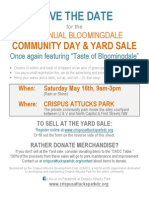 Bloomingdale Community Day Save The Date 2015