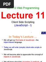 CS1113 Web Programming: Client Side Scripting