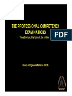 The Professional Competency Examinations: The Structure, The Format, The Syllabi