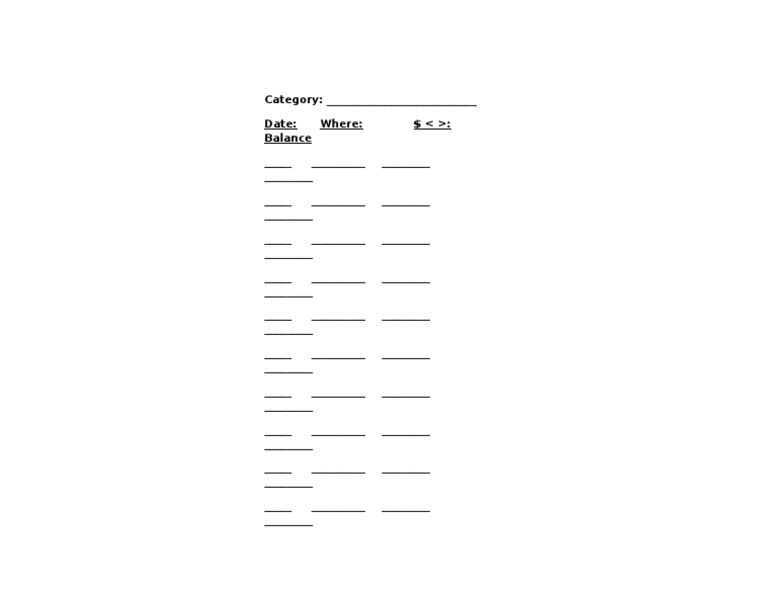 Financial Balance Record Template | PDF