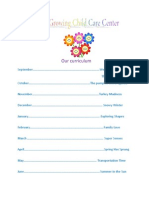 Curriculum Themes For Months