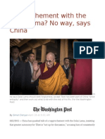 Rapprochement With The Dalai Lama No Way, Says China