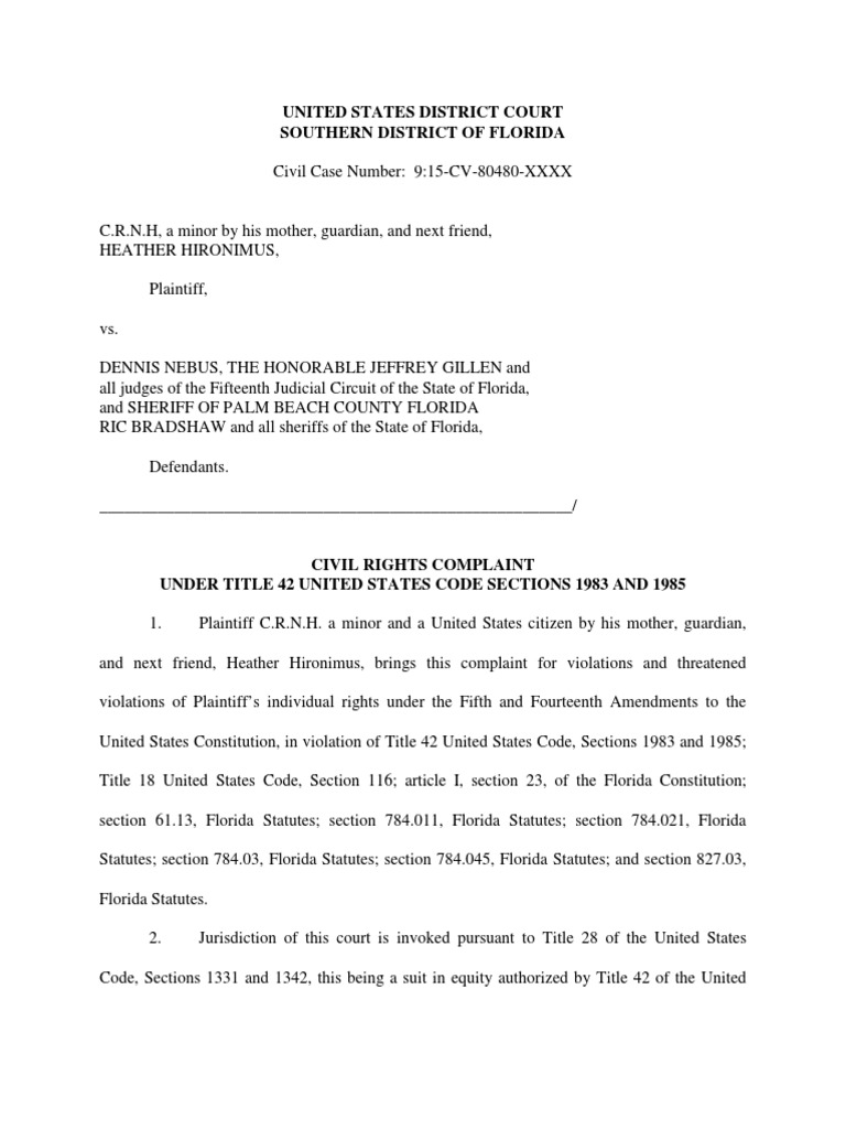 Civil Rights Complaint Against Circumcision | PDF | Fourteenth ...