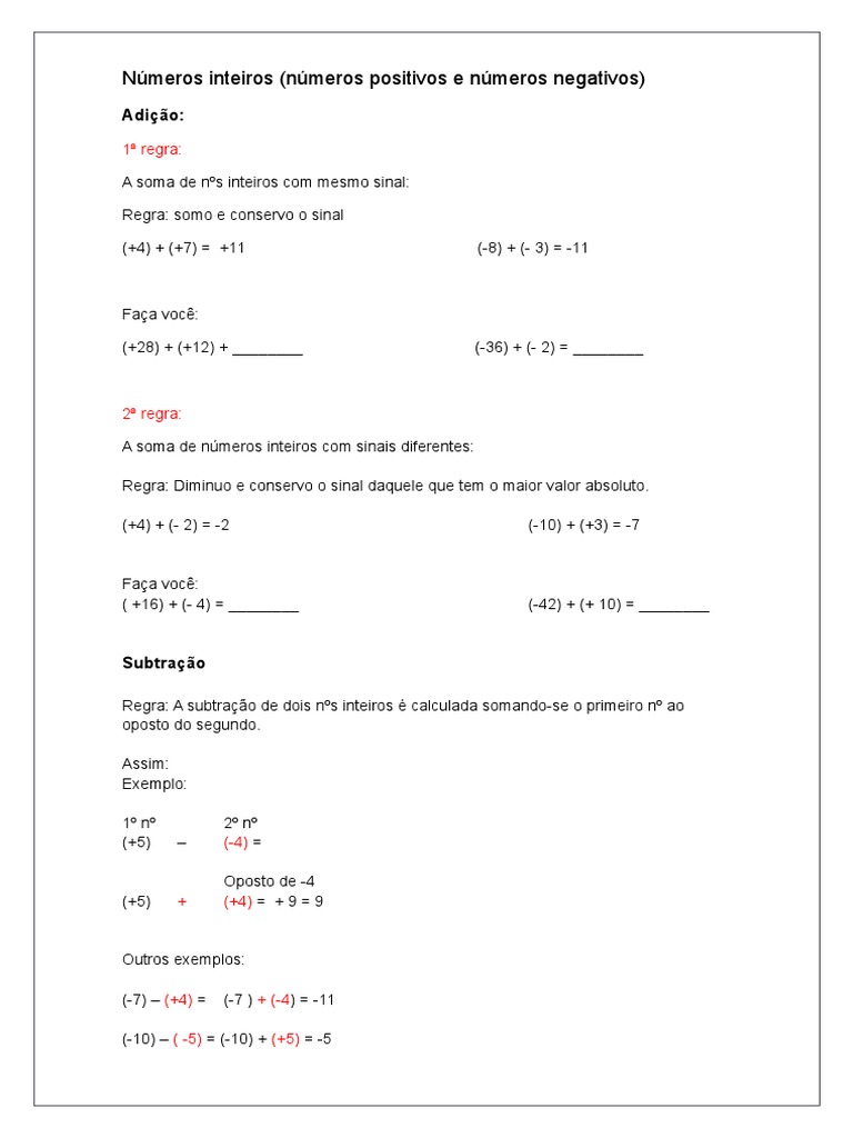 Jogo de sinais - Matemática