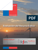 Informe Eolico para región de Valparaiso en Chile