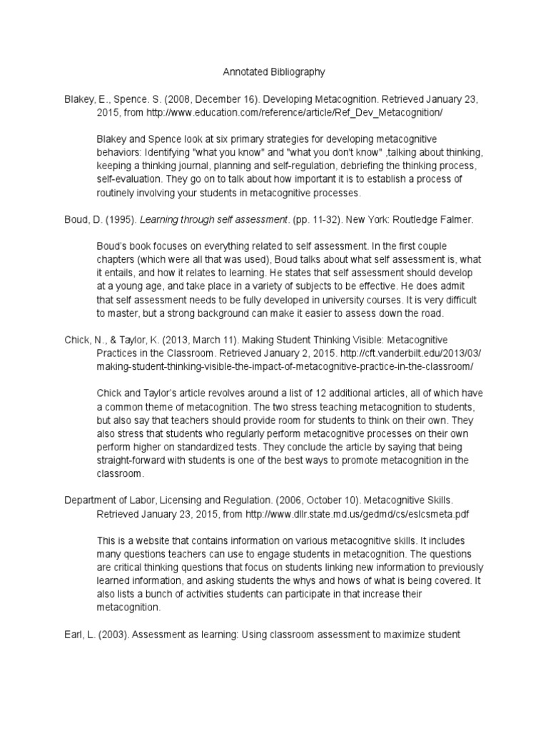 What is an annotated bibliography image