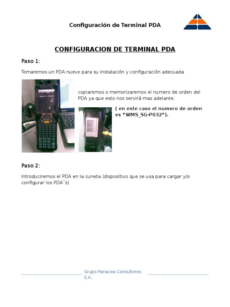 1. Configuracion Terminal PDA Asistente personal digital Archivo de computadora