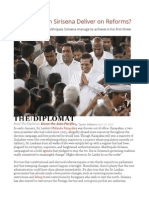 Sri Lanka Can Sirisena Deliver On Reforms