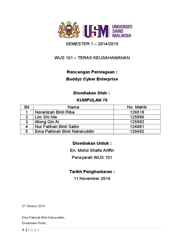 Laporan Profil Usahawan
