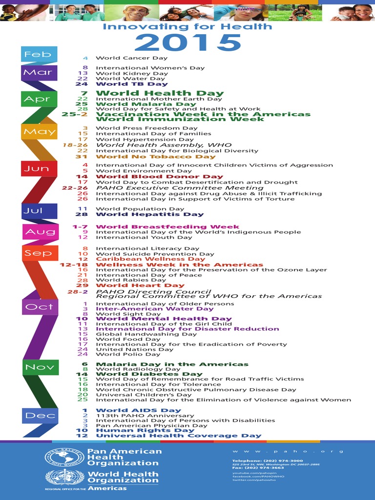 Important World Health Days PAHO PDF Pan American Health