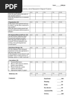 Library and Research Report Rubric