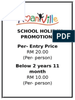 School Holiday Promotion! Per-Entry Price