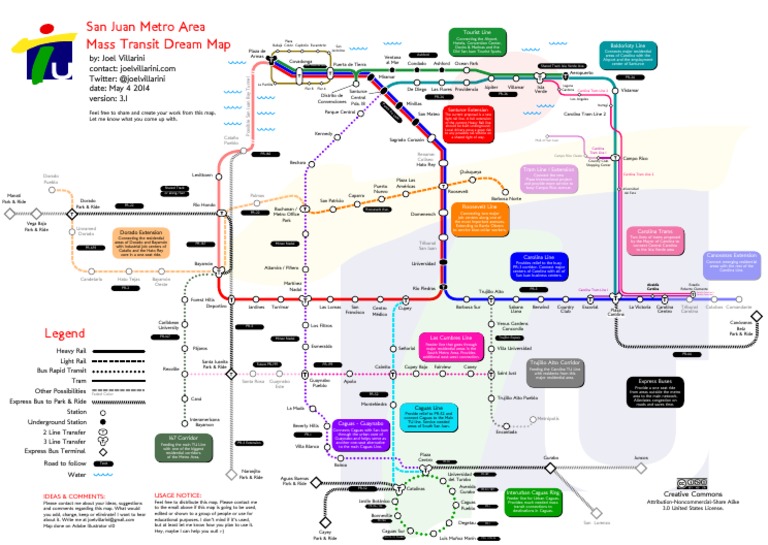 San Juan Metro Area Mass Transit Dream Map: Legend | PDF | San Juan ...