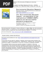 The 'Environmentally Educated Teacher': An Exploration of The Implications of UNESCO-UNEP's Ideas