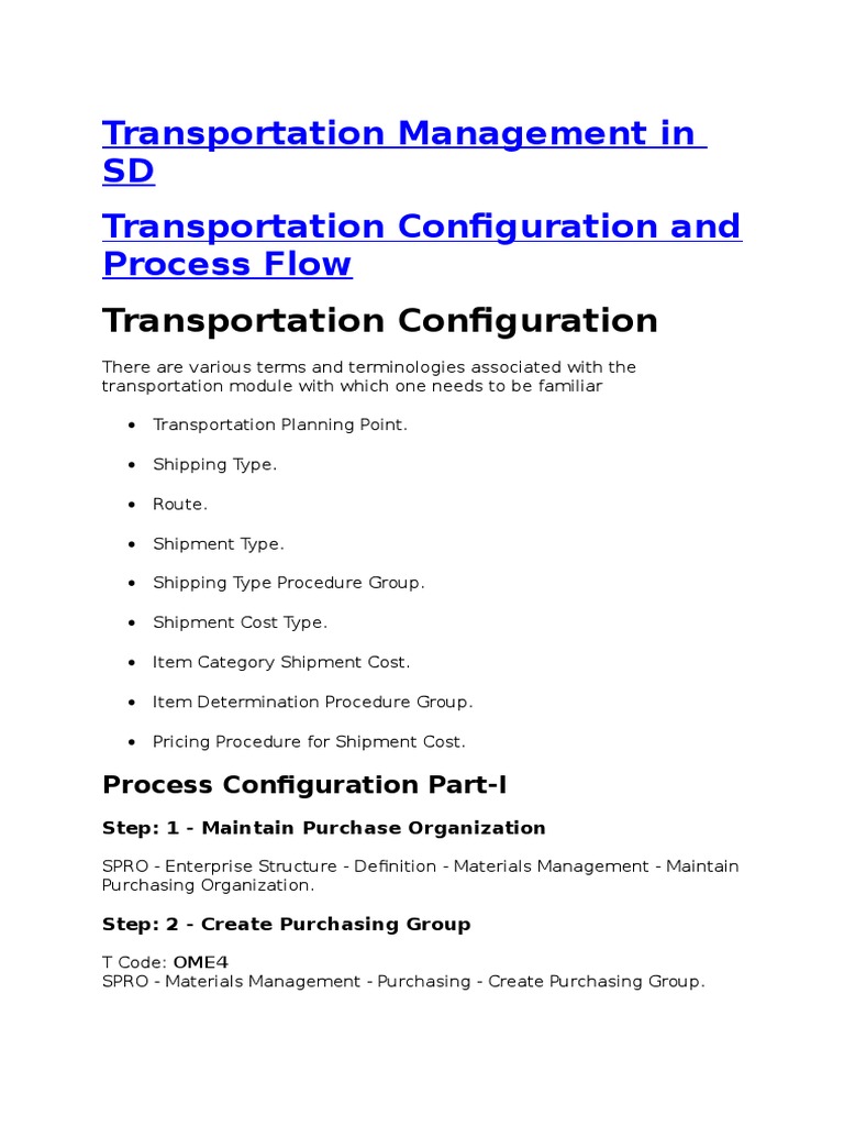 SAP Transportation Management Guide | PDF | Logistics | Freight Transport