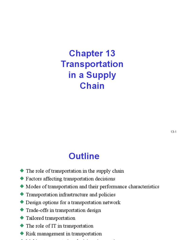 Transportation in Supply Chain Design | PDF | Transport | Inventory