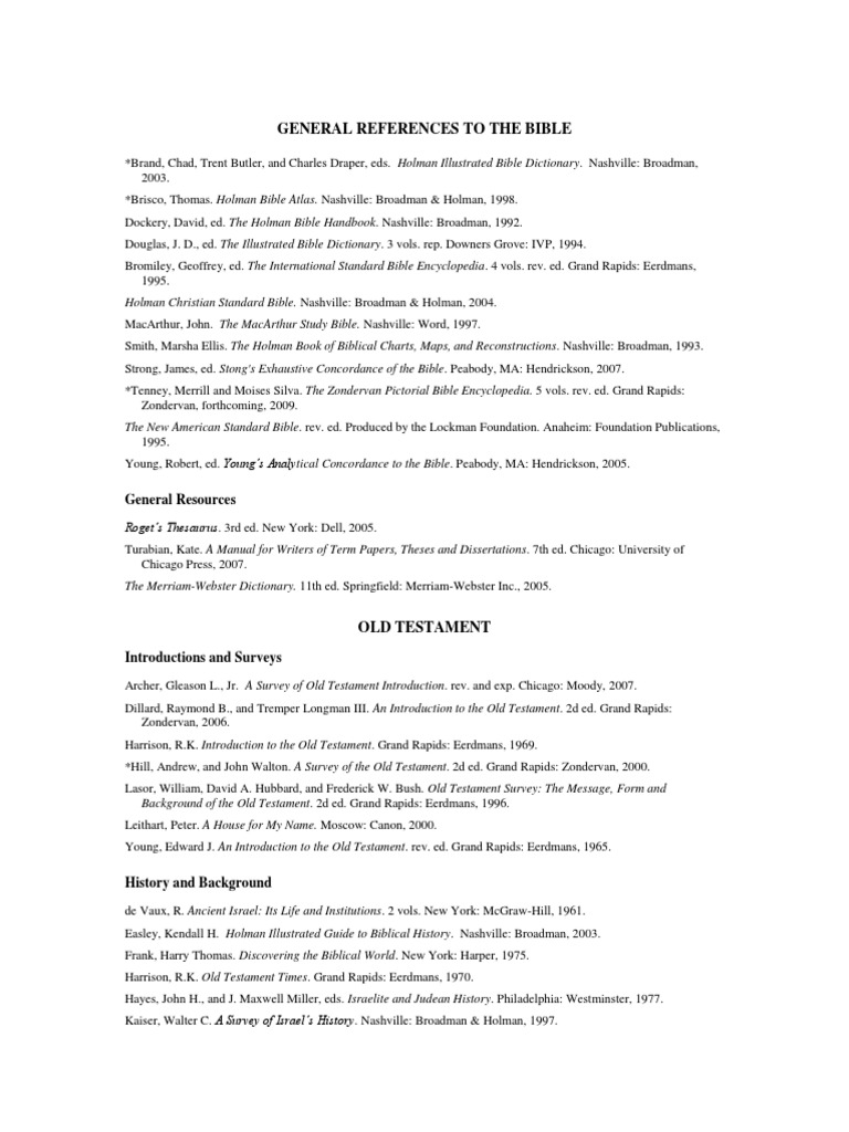Biblical Reference Resources Overview | PDF | Epistle To The Ephesians ...