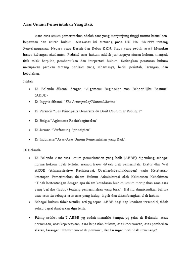 Asas Umum Pemerintahan Yang Baik Tugas No5 Doc