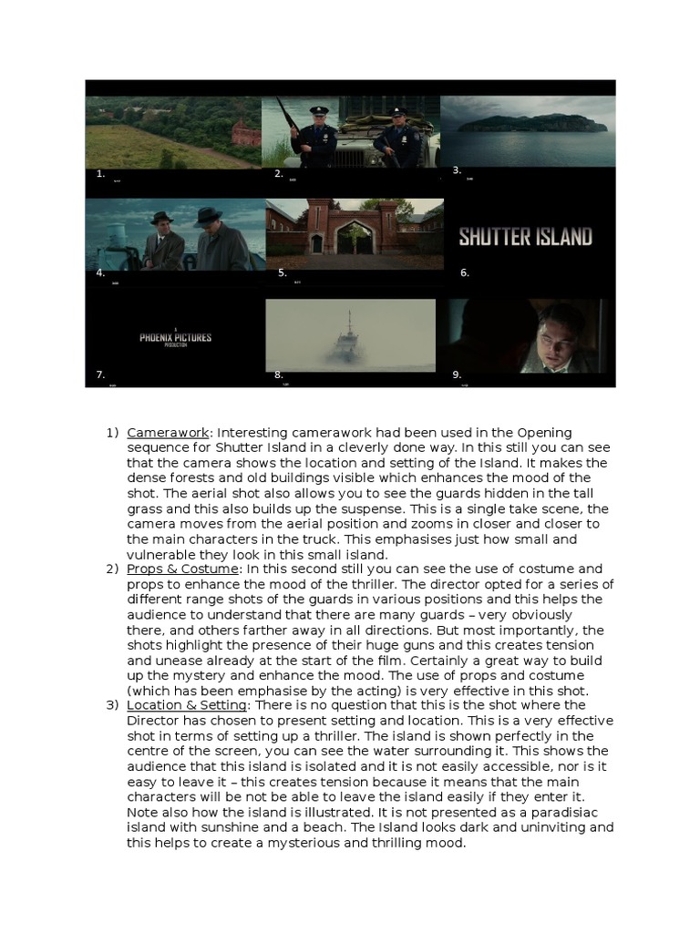 Visual Essay Shutter Island PDF Thriller (Genre) Typefaces