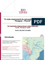 Visão da Rio Tinto para a hidrovia Paraguai-Paraná