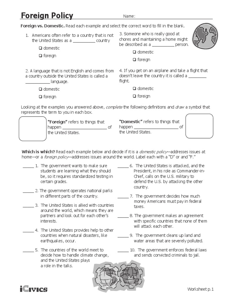 foreign policy assignment answer key