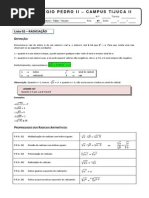 Radiciação - 9º Ano - Colégio Pedro II