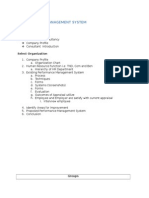 Performance Management System Report Outline: Select Organization