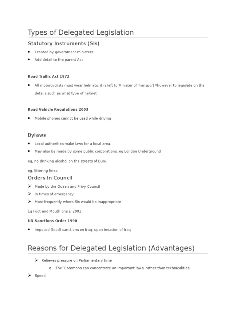 Delegated Legislation | PDF | Virtue | Social Institutions