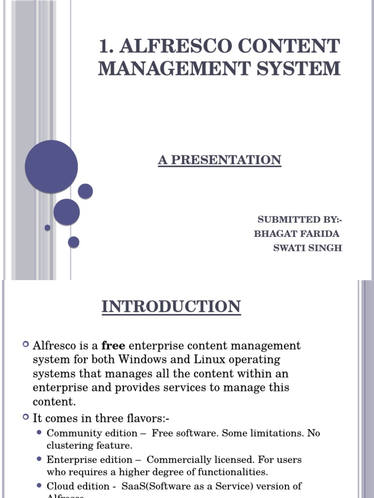Alfresco Content Management System Pdf Databases Software As A