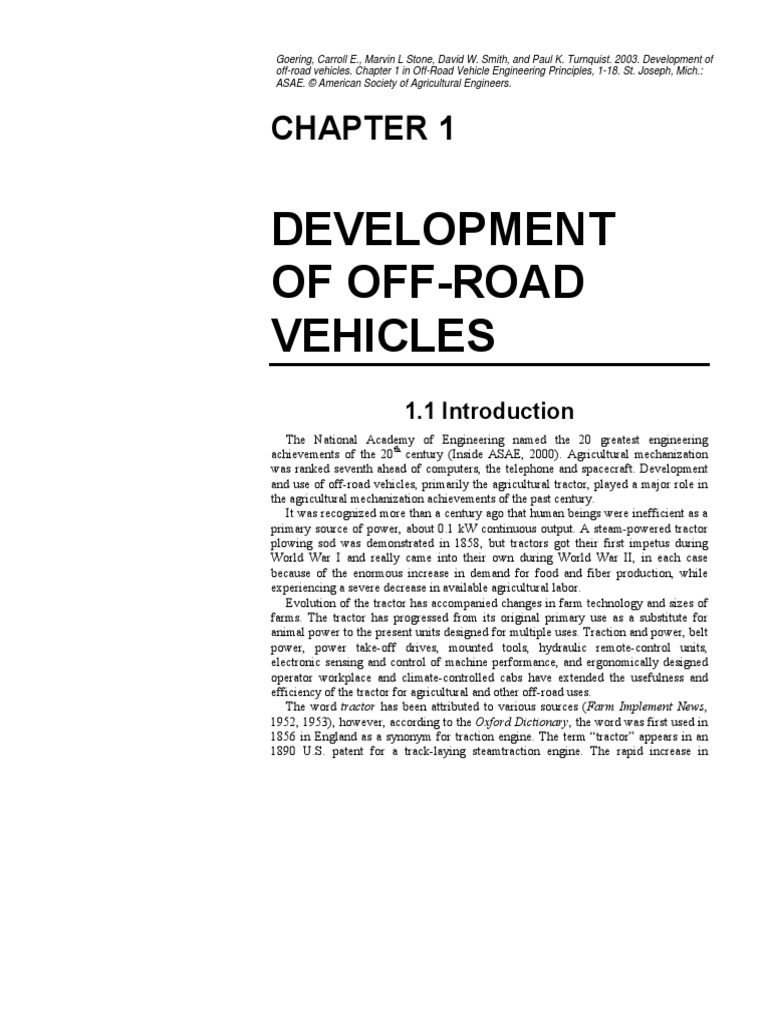 Development of Off Road Vehicles | PDF | Tractor | Internal Combustion ...