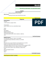 Monthly Budget Worksheet: Income