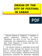 The Origin of The Intensity of Festival in Sabah