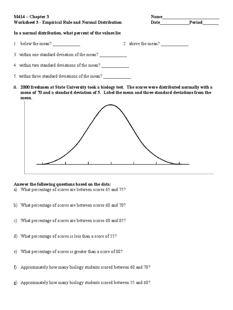 Worksheet Standard Deviation Mean