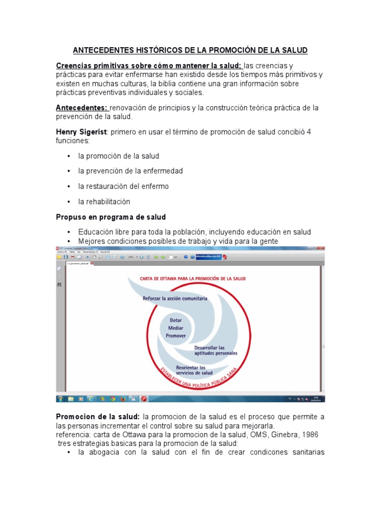 Antecedentes Históricos de La Promoción de La Salud