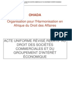 OHADA - AU Societe Commerciales Revise 2013