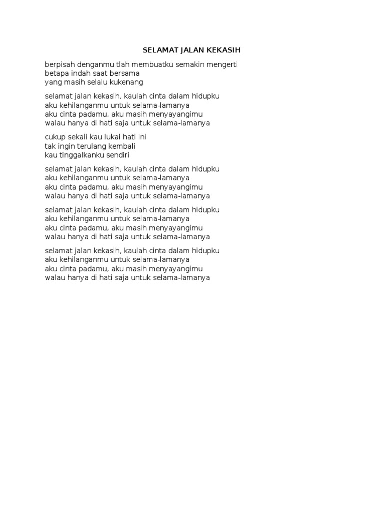 Selamat Jalan Kekasih  PDF