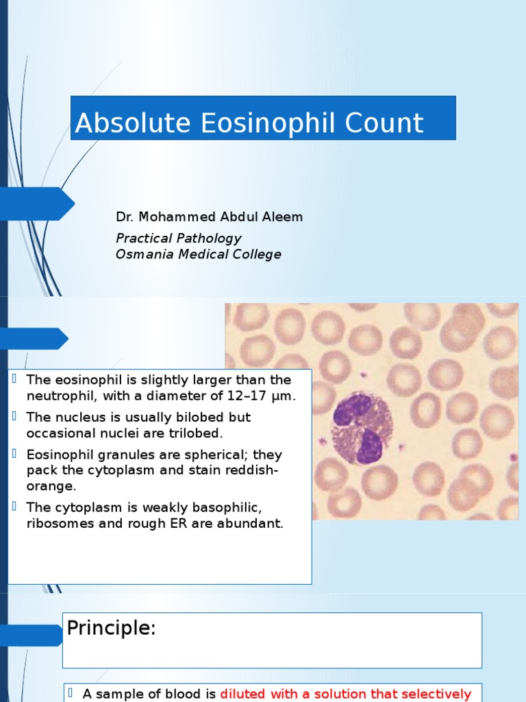 Practical Class Absolute Eosinophil Count White Blood Cell
