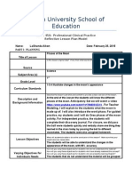 science reflective lesson plan