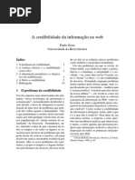 A credibilidade da informação na web (Paulo Serra)