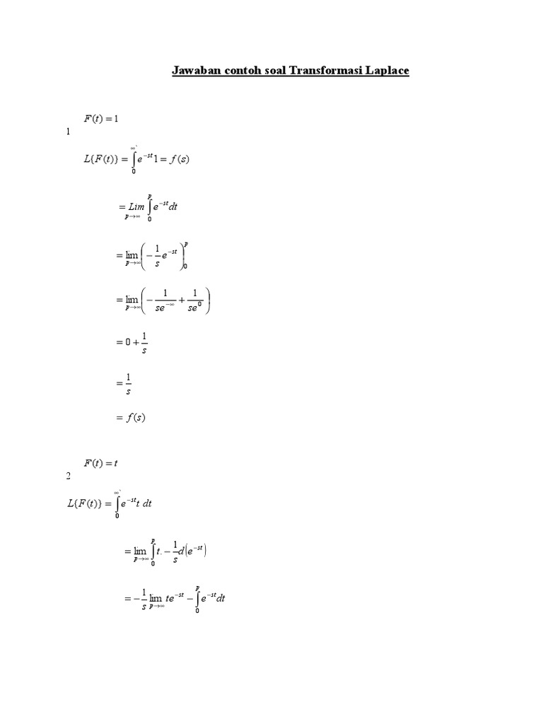 contoh soal Transformasi Laplace dan jawaban.docx
