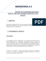 Determinación de cloruros en agua por el método argentométrico de Mohr