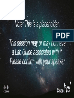 This Session May or May Not Have A Lab Guide Associated With It. Please Confirm With Your Speaker